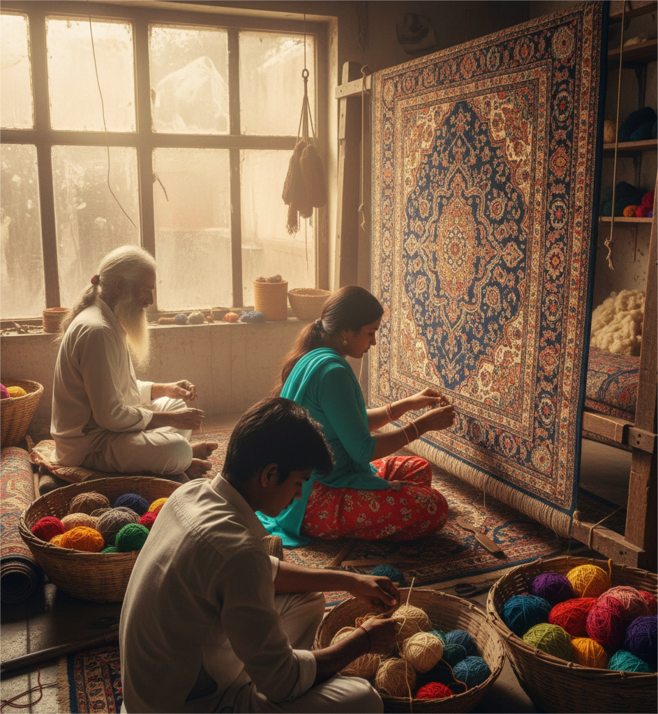 Bhadohi carpet artisan